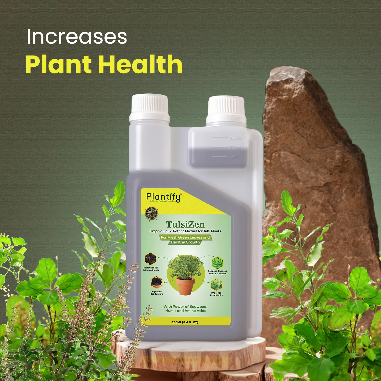 Plantify TulsiZen - Organic Liquid Potting Mixture for Tulsi Plants - Image 3